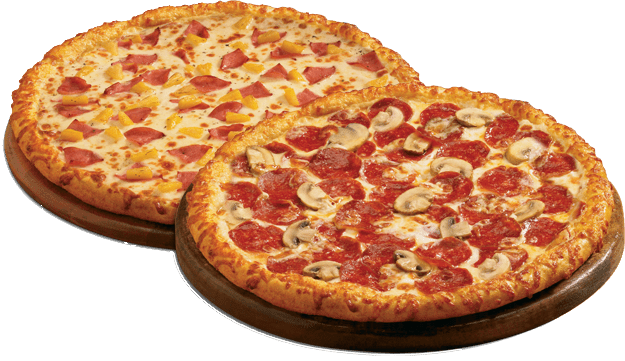 Two pizzas